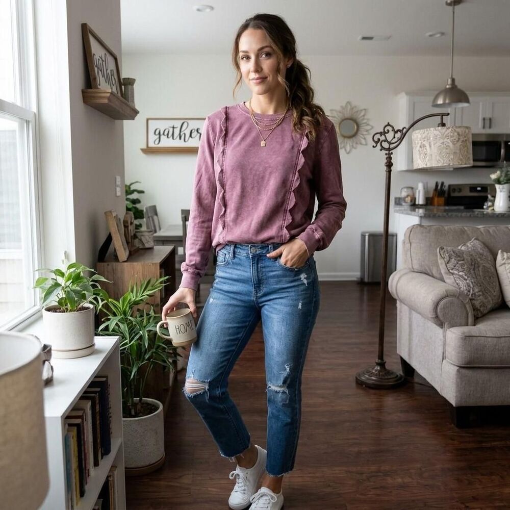 Anthropologie Women's Pink Sweatshirt